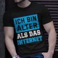 Backprint Ich Bin Älter Als Das Internet T-Shirt Geschenke für Ihn