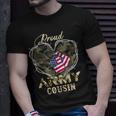 Proud Army Cousin With Heart American Flag For Veteran T-Shirt Gifts for Him
