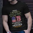 Proud Army Mom Raised My Heroes Camouflage Graphics Army Gift Unisex T-Shirt Gifts for Him