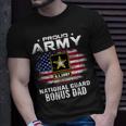 Proud Army National Guard Bonus Dad With American Flag T-Shirt Gifts for Him
