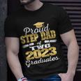 Proud Step Dad Of Two 2023 Graduate Class 2023 Graduation Unisex T-Shirt Gifts for Him