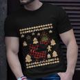 Red Plaid Reindeer Gingerbread Cookies Funny Ugly Christmas Meaningful Gift Unisex T-Shirt Gifts for Him