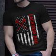 Mens Retro Vintage Usa American Flag Lacrosse Dad Patriotic T-Shirt Gifts for Him