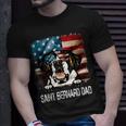 Saint Bernard Dad American Flag 4Th Of July Dog Fathers Day Gift For Mens Unisex T-Shirt Gifts for Him
