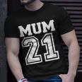 Schwarzes T-Shirt Mum 21 im Sportdesign, Perfektes Tee für Mütter Geschenke für Ihn