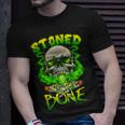 Skull Smoking Weed Stoned To The Bone Halloween T-shirt Gifts for Him