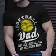 Softball Dad Like A Baseball Dad With Bigger Balls Softball T-Shirt Gifts for Him