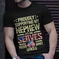 Mens Supporting My Nephew As He Serves - Proud Army Uncle T-shirt Gifts for Him