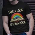 Take A Look Its In A Book Vintage Reading Bookworm Librarian Unisex T-Shirt Gifts for Him