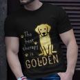 The Best Therapy Is Golden Retriever Dog Unisex T-Shirt Gifts for Him