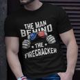 The Man Behind The Firecracker 4Th Of July Pregnancy New Dad Unisex T-Shirt Gifts for Him