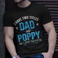 I Have Two Titles Dad And Poppy Men Retro Decor Grandpa T-Shirt Gifts for Him