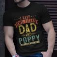 Mens I Have Two Titles Dad And Poppy Vintage Fathers Grandpa V2 T-Shirt Gifts for Him