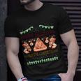 Ugly Christmas Sweater Burger Happy Holidays With Cheese V14 Unisex T-Shirt Gifts for Him