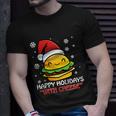 Ugly Christmas Sweater Burger Happy Holidays With Cheese V16 Unisex T-Shirt Gifts for Him
