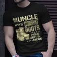 My Uncle Wears Combat Boots Dog Tags Proud Military Niece T-Shirt Gifts for Him