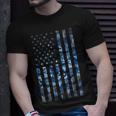 Us Navy Camo Veteran American Flag Military Blue Unisex T-Shirt Gifts for Him