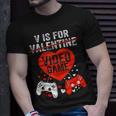 V Is For Video Games Valentines Day Love Gamer Boy Men T-Shirt Gifts for Him