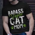 Vegan Cat Mom Mothersday Badass Mama Paw Print Kitten Lover Gift For Womens Unisex T-Shirt Gifts for Him