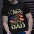 He Is My Veteran Dad American Flag Veterans Day T-Shirt Gifts for Him