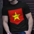 Vietnam Flag With Printed Vietnamese Flag Pocket Unisex T-Shirt Gifts for Him