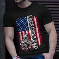 Vintage American Flag Lacrosse Dad Daddy Men T-Shirt Gifts for Him