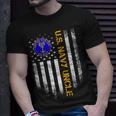 Vintage American Flag Proud Us Navy Uncle Veteran Military Unisex T-Shirt Gifts for Him