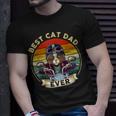 Vintage Best Cat Dad Ever Cat Riding Motorcycle Fathers Day Unisex T-Shirt Gifts for Him