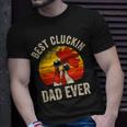 Mens Vintage Chicken Dad Best Cluckin Dad Ever Proud Daddy Farmer T-Shirt Gifts for Him
