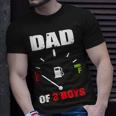 Vintage Dad Dad Of 3 Boys Battery Low Fathers Day T-Shirt Gifts for Him
