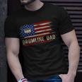 Vintage Drumline Dad American Usa Flag Music T-Shirt Gifts for Him