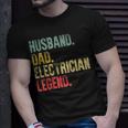 Mens Vintage Husband Dad Electrician Legend Retro T-Shirt Gifts for Him