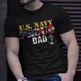 Vintage Navy Proud Dad With US American Flag T-Shirt Gifts for Him