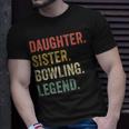 Vintage Tochter & Schwester Bowling Legende T-Shirt für Spielerinnen Geschenke für Ihn
