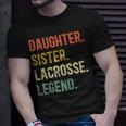 Vintage Tochter & Schwester Lacrosse Legende, Retro Lacrosse Girl T-Shirt Geschenke für Ihn