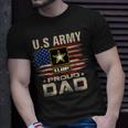 Vintage US Army Proud Dad With American Flag T-Shirt Gifts for Him