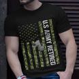 Vintage Us Army Retired American Flag Camo Veteran Day T-shirt Gifts for Him