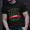 Weihnachtsmann Kam Zweimal T-Shirt, Lustige Weihnachtswitze für Erwachsene Geschenke für Ihn