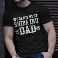 Worlds Best Shiba Inu Dad Dog Lover Pawprint Unisex T-Shirt Gifts for Him
