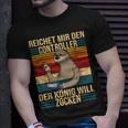 Zocken Reichet Mir Den Controller König Ps5 Konsole Gamer V2 T-Shirt Geschenke für Ihn