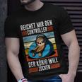 Zocken Reichet Mir Den Controller König Ps5 Konsole Gamer V5 T-Shirt Geschenke für Ihn