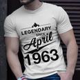 60 Geburtstag 60 Jahre Alt Legendär Seit April 1963 T-Shirt Geschenke für Ihn