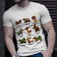 Christmas Deer Dachshund Custom Dog Name Santa Hat Xmas Tree T-shirt Gifts for Him