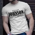 Cornhole Team Johnson Family Last Name Top Lifetime Member T-shirt Gifts for Him