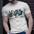 Dog Lover Peace Love Dogs Puppy Paw Unisex T-Shirt Gifts for Him