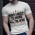 Familien-Weihnachts-T-Shirt: Wer trinkt den Wein? Lustiges Design Geschenke für Ihn