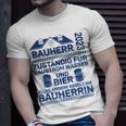 Herren Bauherr 2023 Zuständig Für Baustrom Lustiger Spruch T-Shirt Geschenke für Ihn