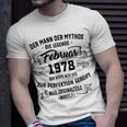 Herren Der Mann Mythos Die Legend Februar 1978 45 Geburtstag T-Shirt Geschenke für Ihn