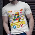Kids 4 Year Old Building Blocks 4Th Birthday Boy Unisex T-Shirt Gifts for Him