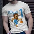 Kinder Erster 1 Geburtstag Löwe Basketball Ich Bin Eins 1 T-Shirt Geschenke für Ihn